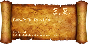 Bebők Rubina névjegykártya